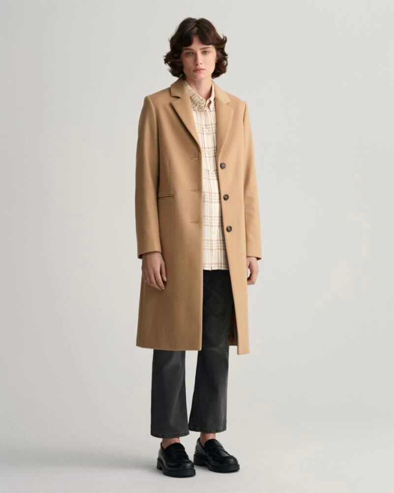 Classic Tailored Wool Coats : GANT Wool Blend Tailored Coat