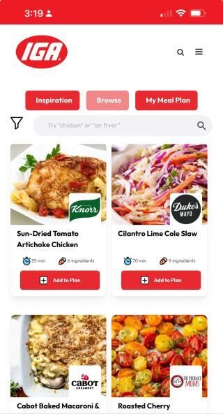 Purchasable Grocer Recipe Platforms