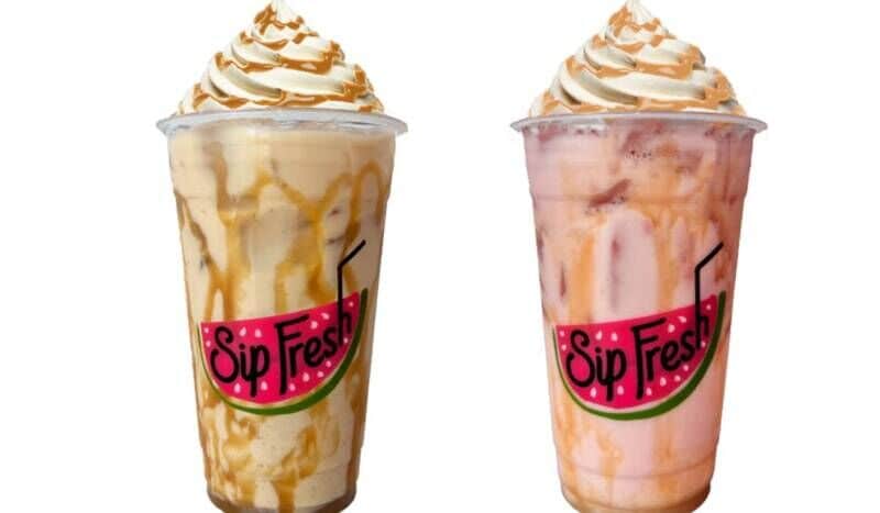 Swirled Horchata Caramel Sippers