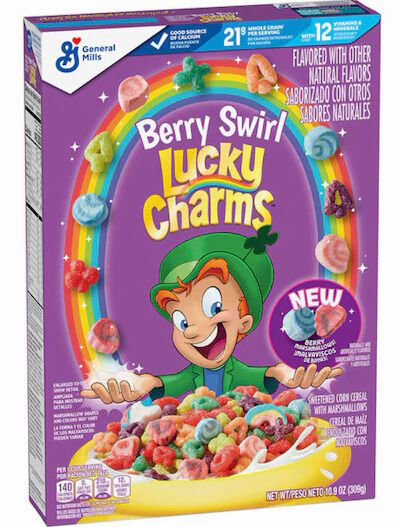 Berry Marshmallow Breakfast Cereals : Lucky Charms Berry Swirl