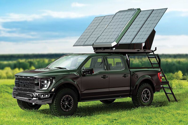 Solar Panel-Paired Rooftop Tents