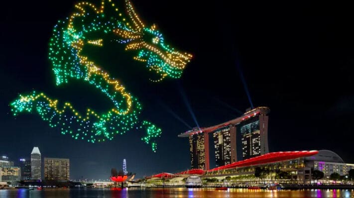 Dragon-Themed Drone Light Shows