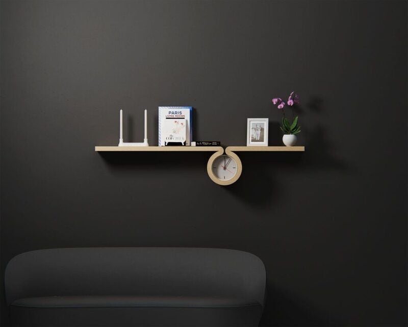 Clock-Accented Shelf Designs