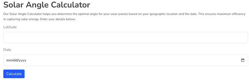 Solar Panel Angle Calculators