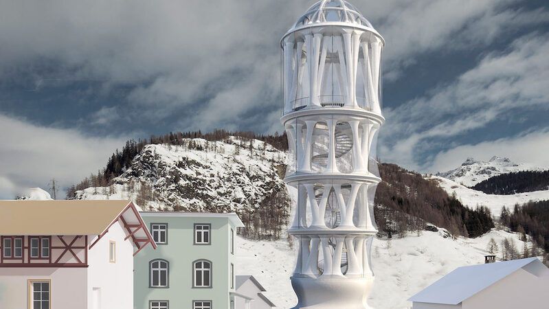 White 3D-Printed Tower Buildings