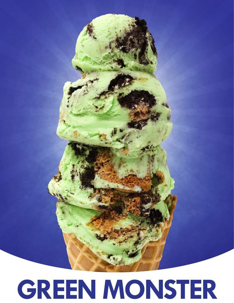 Bright Green Ice Creams