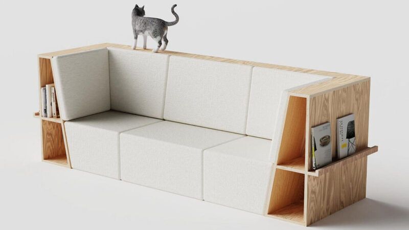 Modular Storage-Equipped Pet Sofas