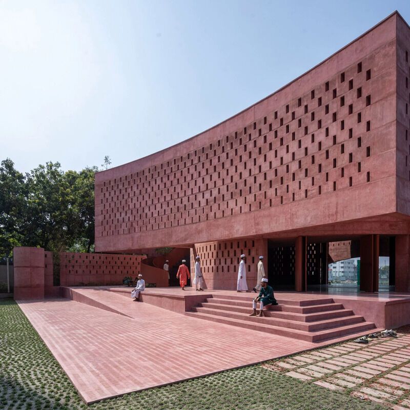 Perforated Pink Concrete Mosques