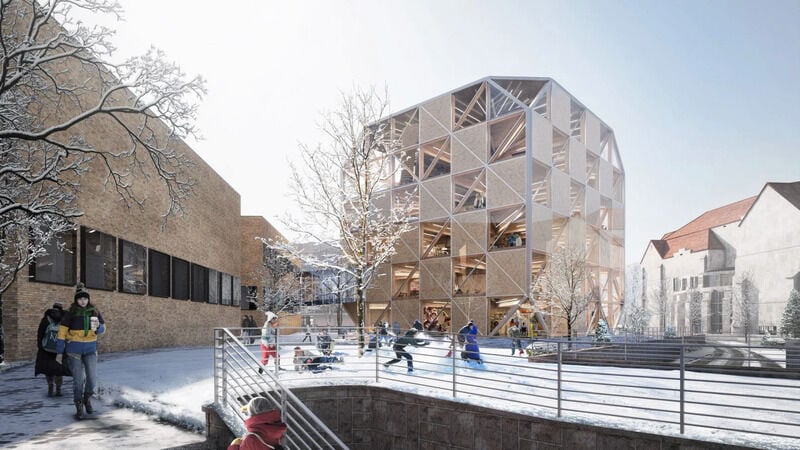 Wooden Cubic University Buildings Main Gallery Image