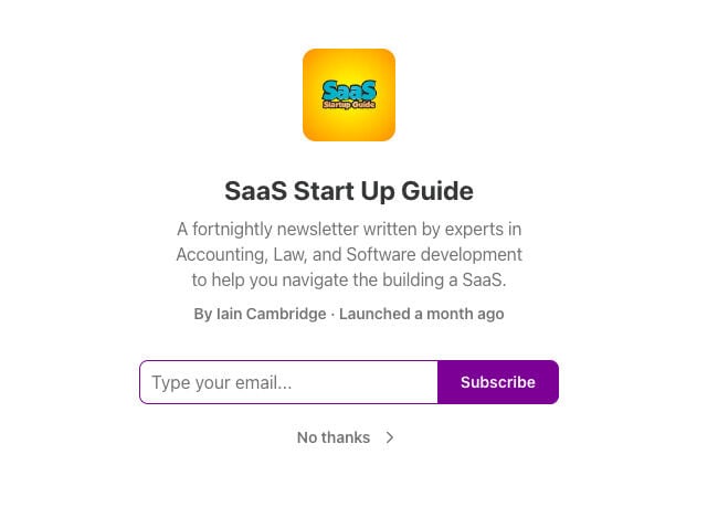 SaaS Startup Newsletters