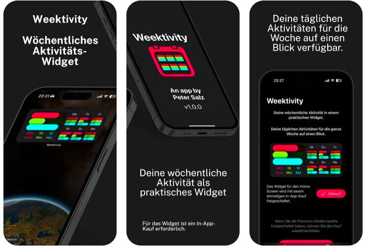 Weekly Activity Widgets