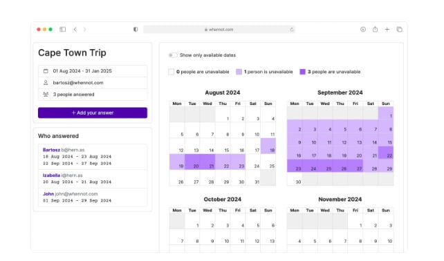 Unavailability-Forward Meeting Schedulers