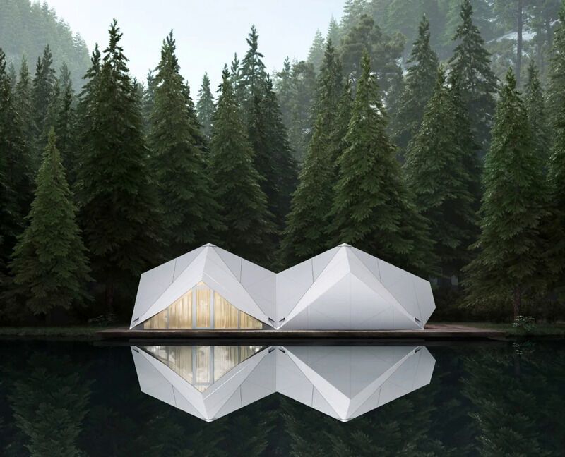 Origami-Inspired Sleek Cabins