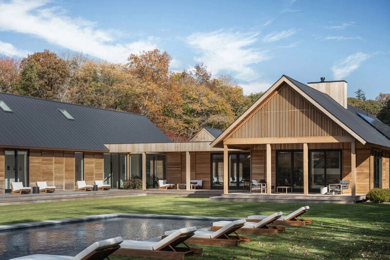 Cedar-Clad L-Shaped Beach Homes