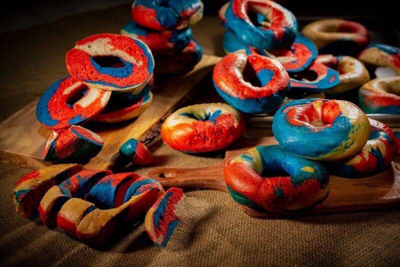 Patriotic Multi-Colored Bagels