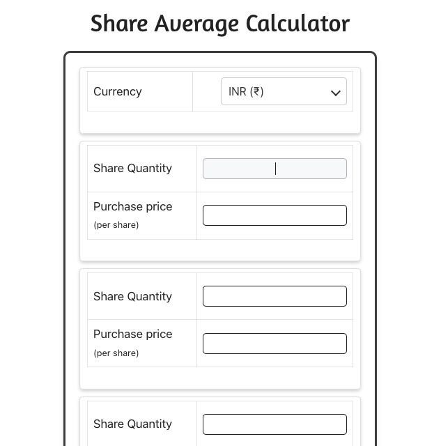 Share Average Calculators