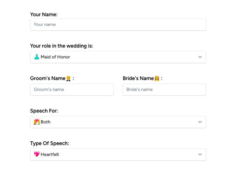 Wedding Speech Generators