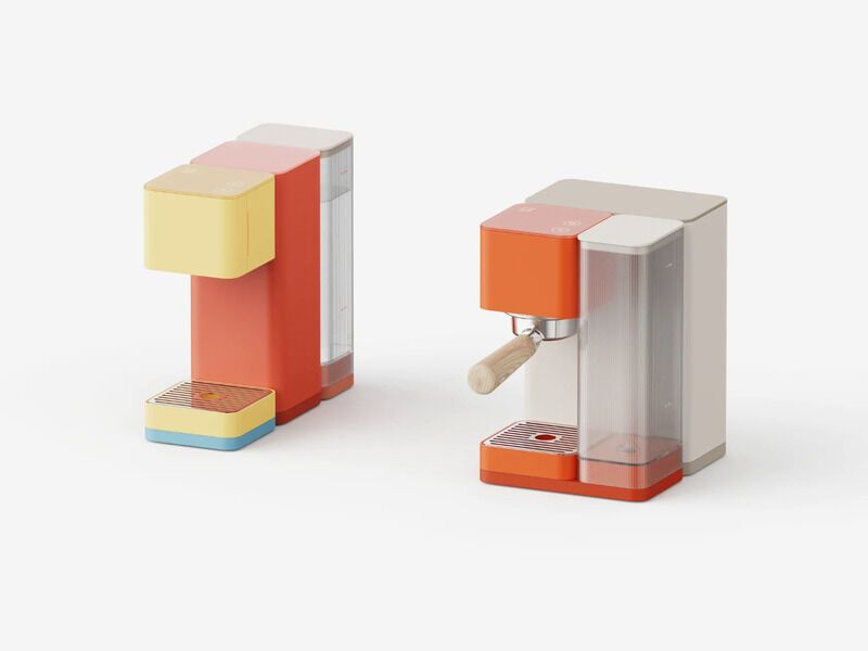 Colorful Box-Like Coffee Machines