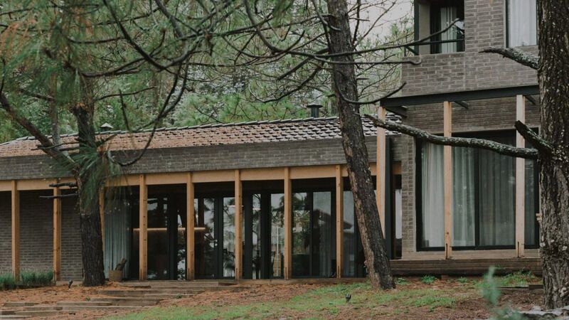 Grey Brick-Cladded Mexican Homes