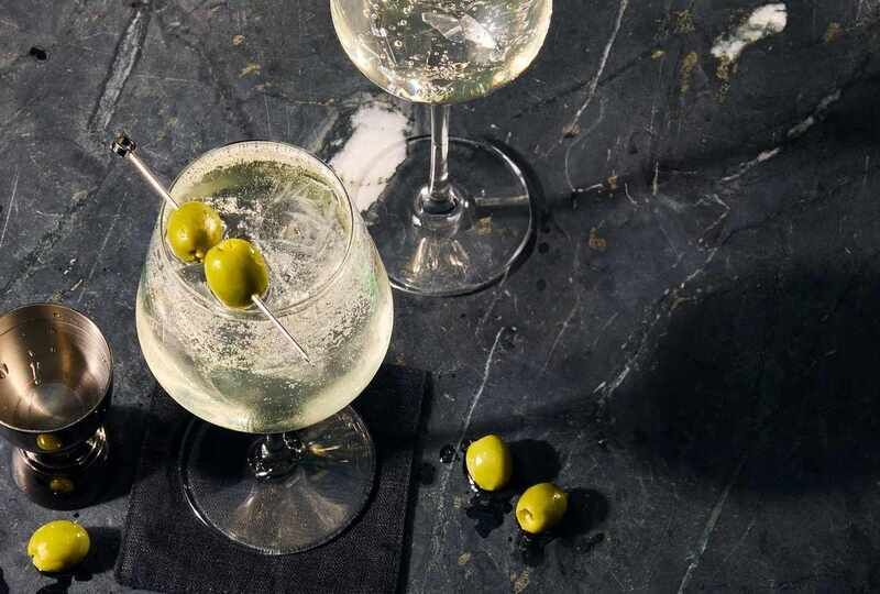 Dirty Martini Spritzes