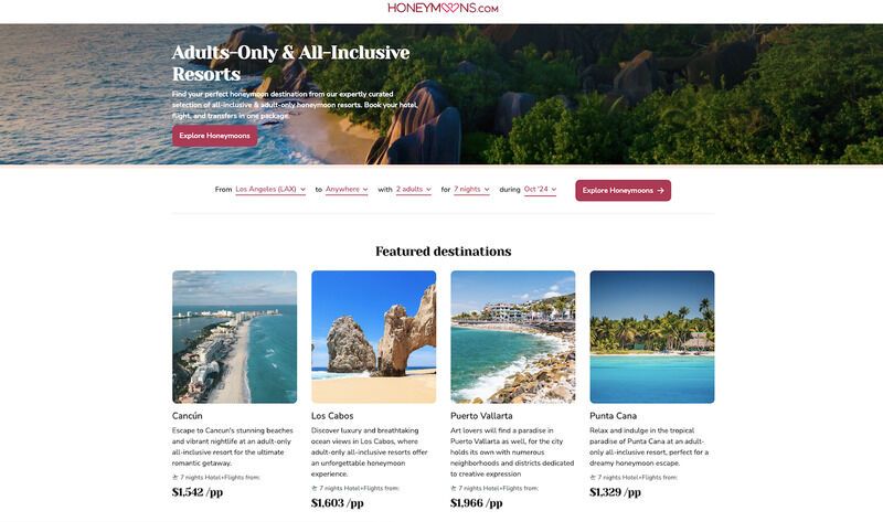 Personalized Honeymoon Booking Platforms