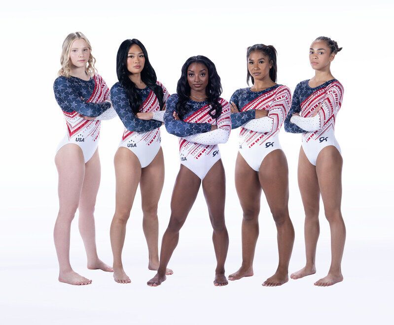 Crystal-Studded Olympic Leotards