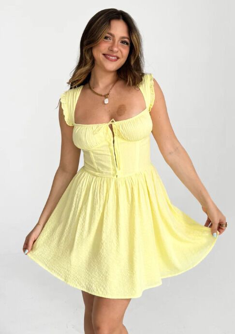 Yellow Fit-and-Flare Dresses