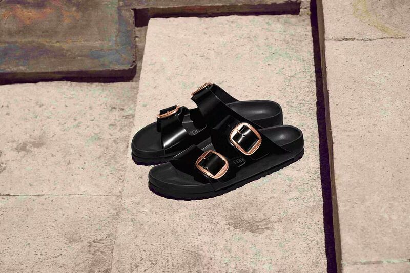 Glossy Oversized Buckle Sandals