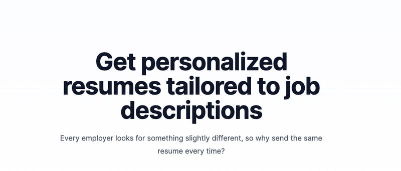 Personalized AI Resumes