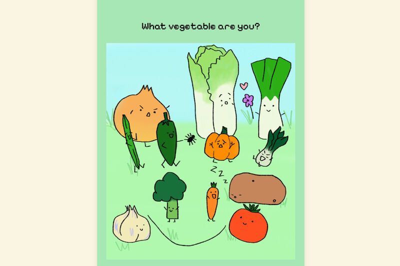 Vegetable-Themed Playful Personality Quizzes