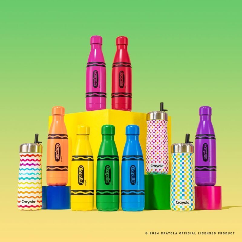 Crayon-Themed Water Bottles