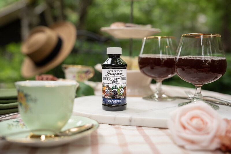 Mushroom-Infused Elderberry Syrups