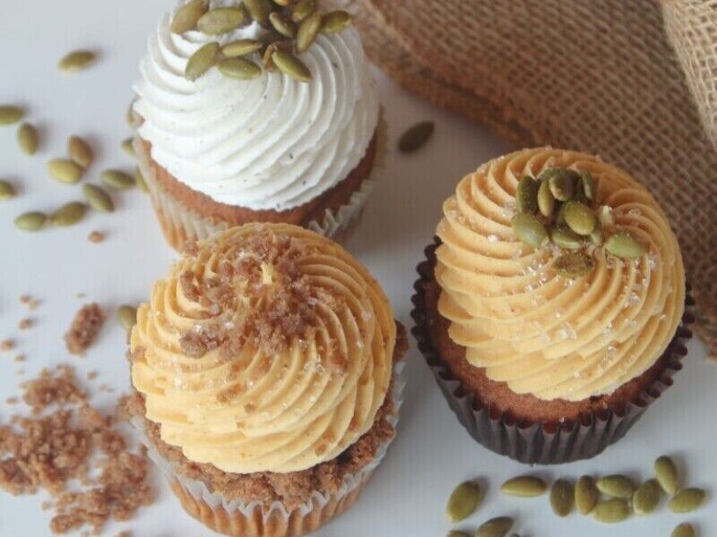 Seasonal Salted Pecan Cupcakes