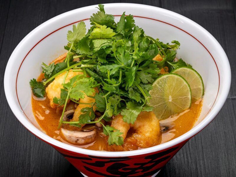 Shrimp Cilantro Ramen Dishes