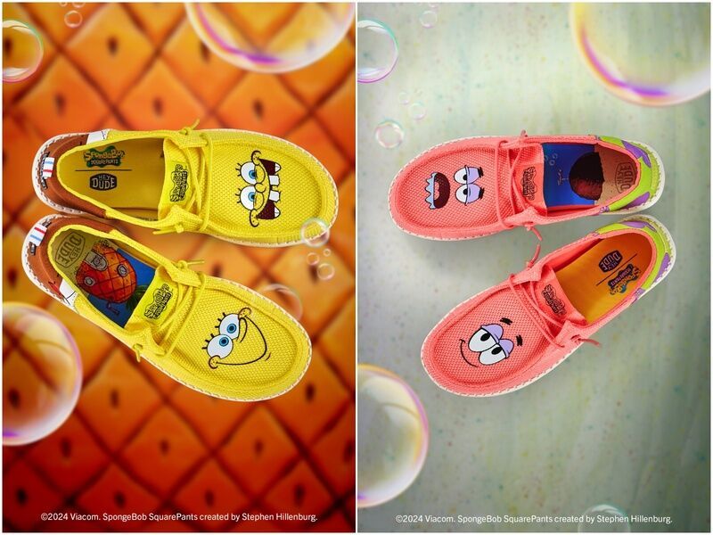 Vibrant Cartoon Themed Footwear HEYDUDE x SpongeBob