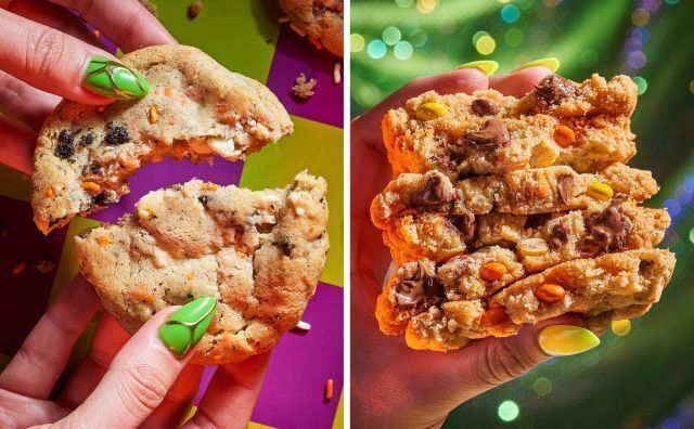 Halloween Candy-Packed Cookies