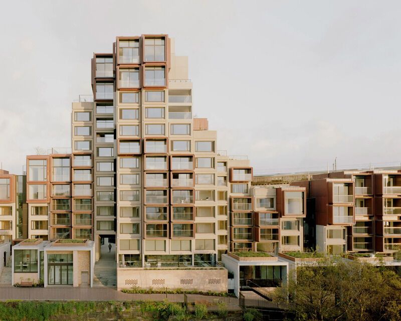 Copper-Extended Brutalist Building