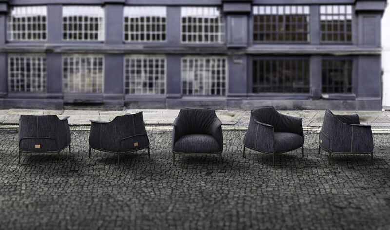 Denim-Upholstered Modern Furniture