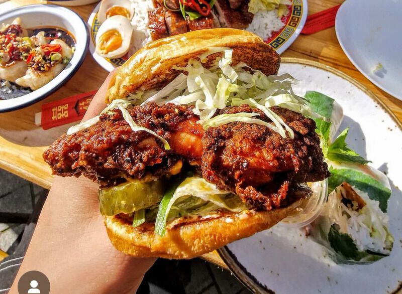 Sichuan Fried Chicken Burgers