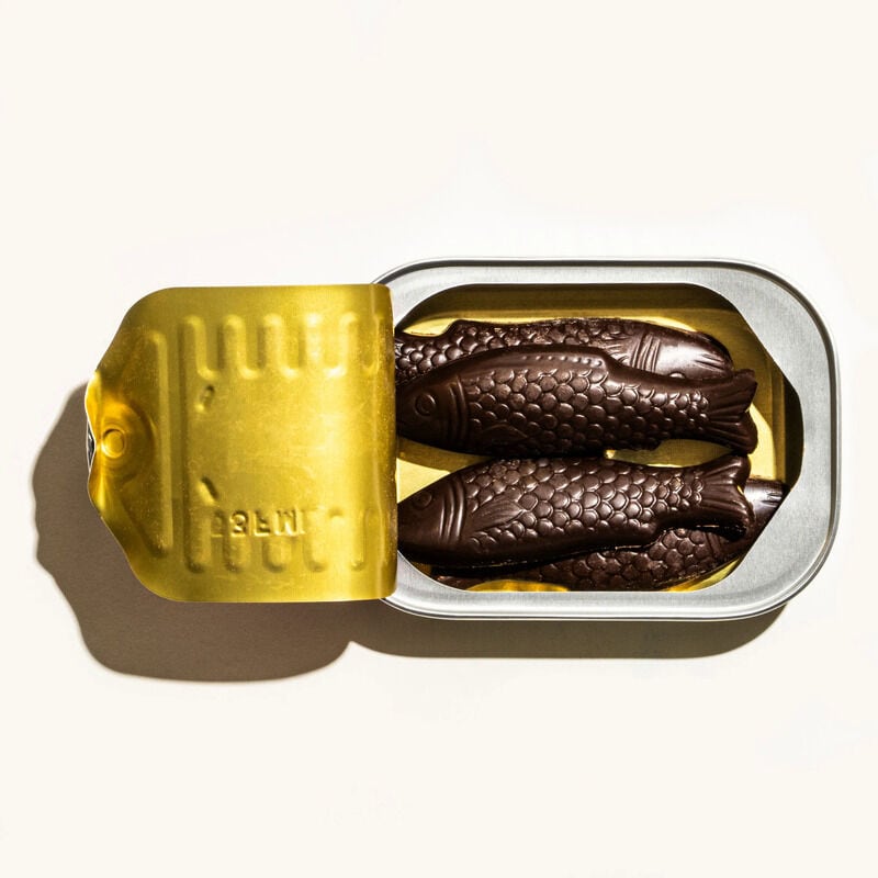 Sardine-Shaped Dark Chocolates