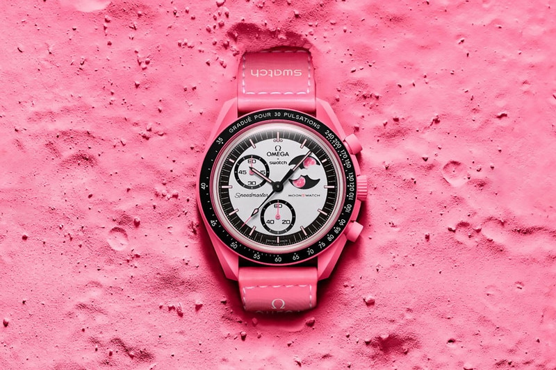 Pink-Hued Lunar Timepieces : Omega x Swatch Mission to the Pink