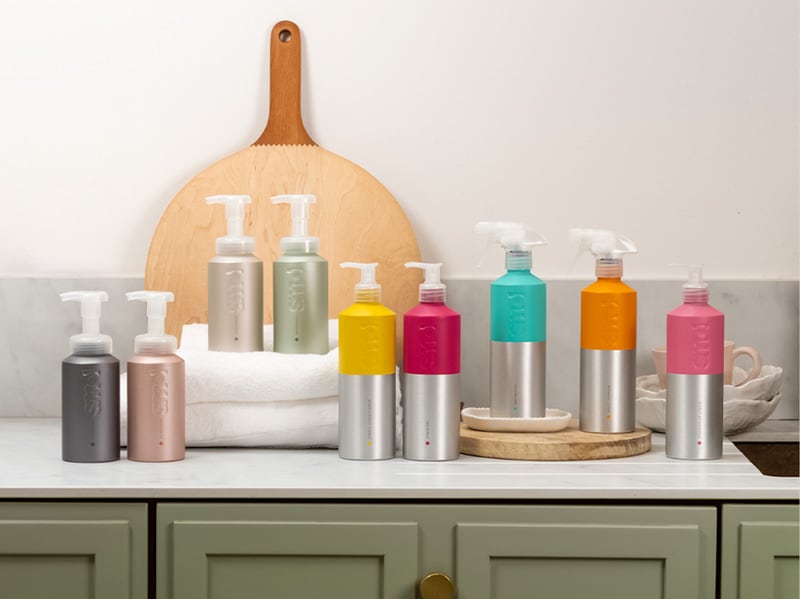 Sleek Aluminum Cleaning Bottles Main Gallery Image