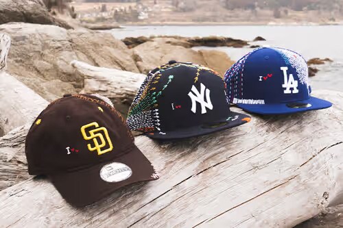 Hand-Stitched Baseball Caps : SASHIKO GALS x New Era MLB