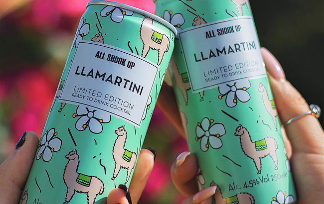 Llama Themed Canned Cocktails All Shook Up Llamartini