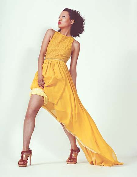 Asymmetrical Canary Gowns