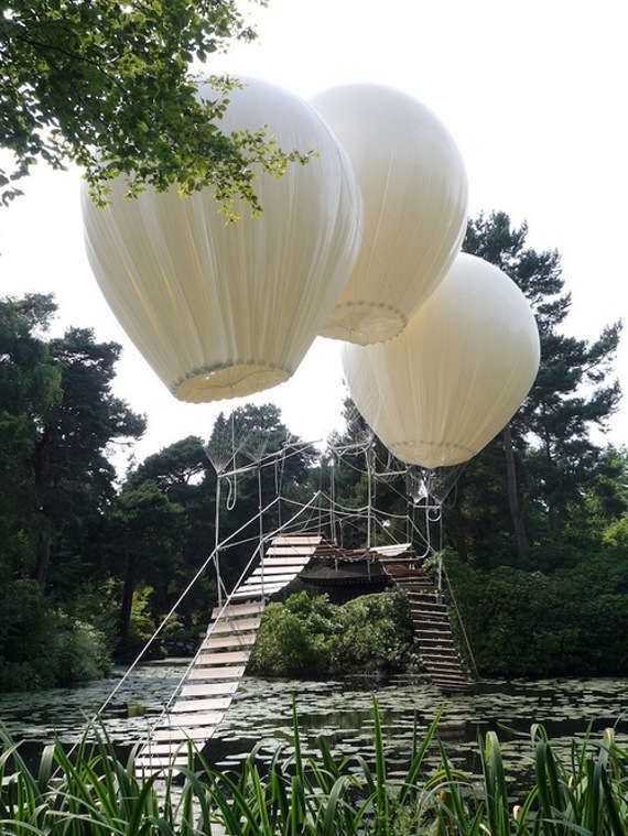 Helium-Suspended Bridges