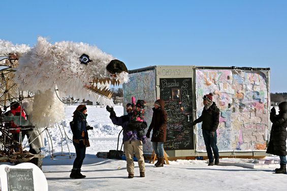 Artsy Ice Fishing Huts