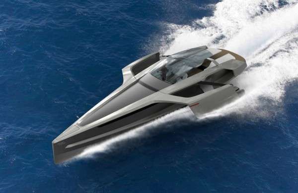 Sleek Futuristic Motorboats : AUDI trimaran yacht