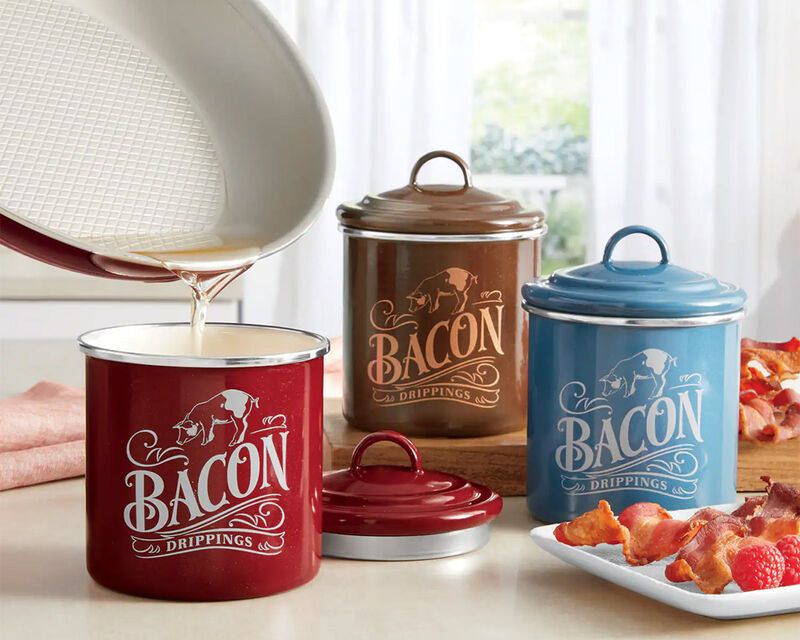 Bacon Grease Container With Strainer 46oz Large Capacity With