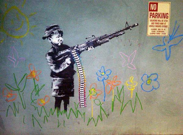 Rifle-Bearing Child Art